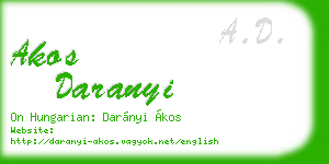 akos daranyi business card
