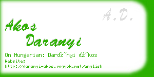 akos daranyi business card